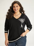 Halloween Supersoft Essentials Spider Web Print Contrast Trim Pullover