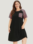 Supersoft Essentials Ditsy Floral Raglan Sleeve Patched Pocket Dress