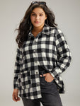 Halloween Plaid Pocket Button Through Coat