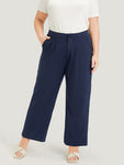 Anti wrinkle Plain Pleated High Rise Pocket Pants