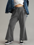 Solid Pocket Knotted Flare Leg Pants