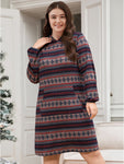 Striped Print Pocketed Dress