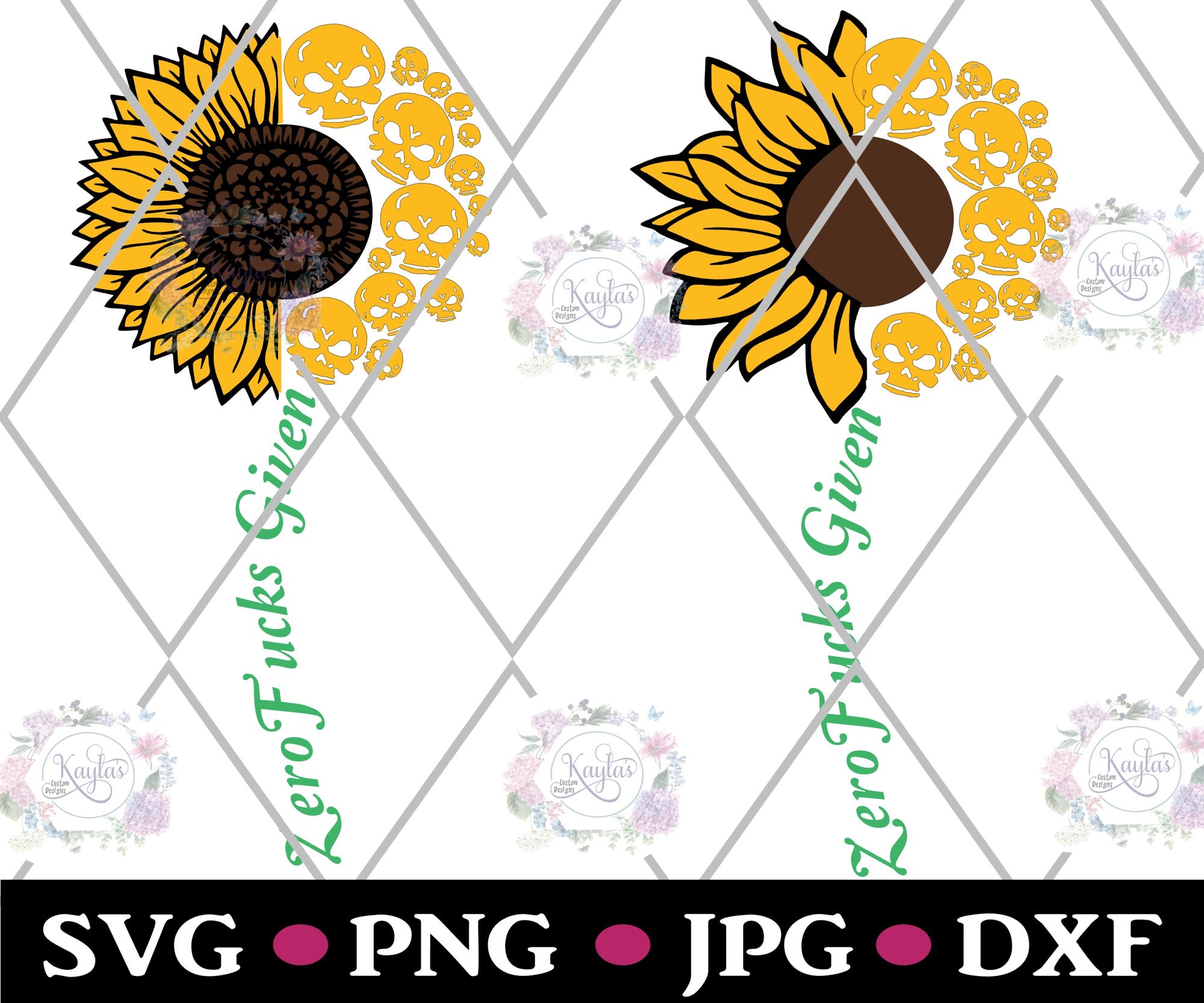 Download Svg Dxf Jpg Png Sunflower With Skulls You Are My Sunshine Digital Download Zero Fucks Given Kayla S Custom Designs And More