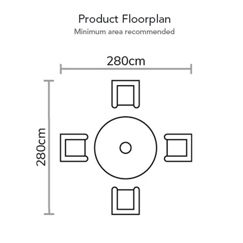 Iris 4 Seat Dining Set Floorplan