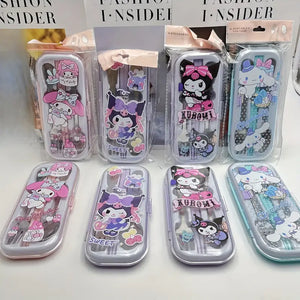 Sanrio 3pcs Stainless Steel Tableware Set (1 Random Given) - Exotic Candiez LLC