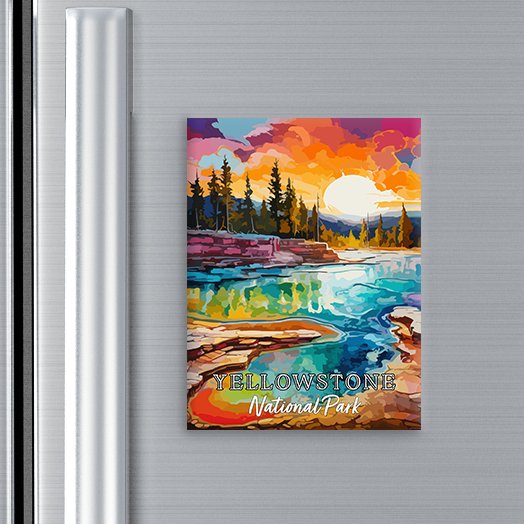 Yellowstone National Park Magnet - Pop Art-Inspired Classic Keepsake Collection