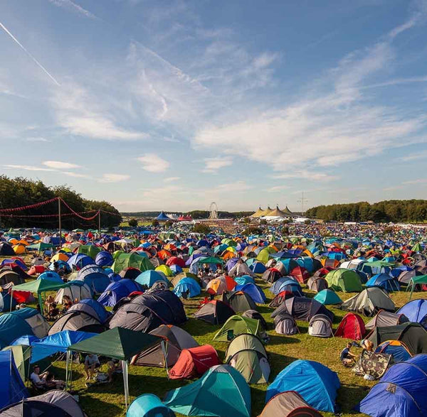 A field of tent festival camping