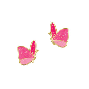 Girl Nation Glitter Butterfly Cutie Stud Earrings - Tainable