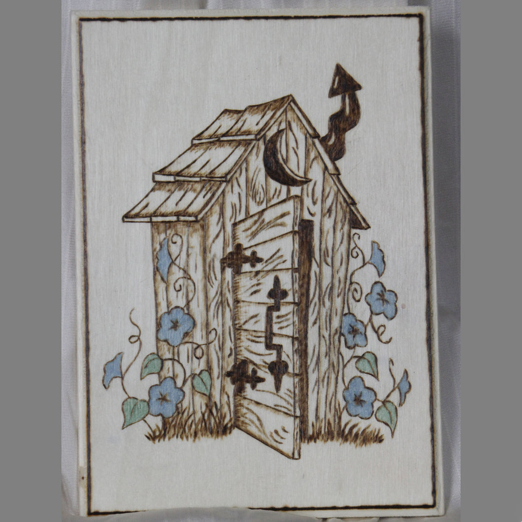 Plaque-  Outhouse with Morning Glories