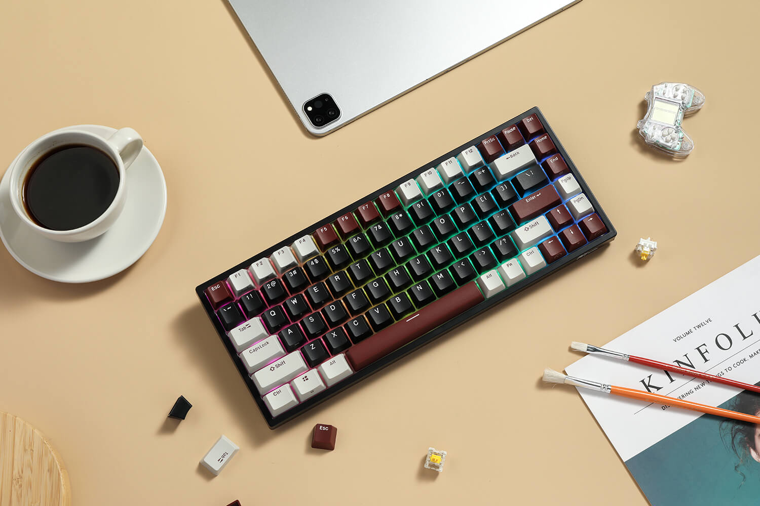 RK ROYAL KLUDGE RK920 Full Size Mechanical Keyboard, Rainbow Backlit Gaming Keyboard