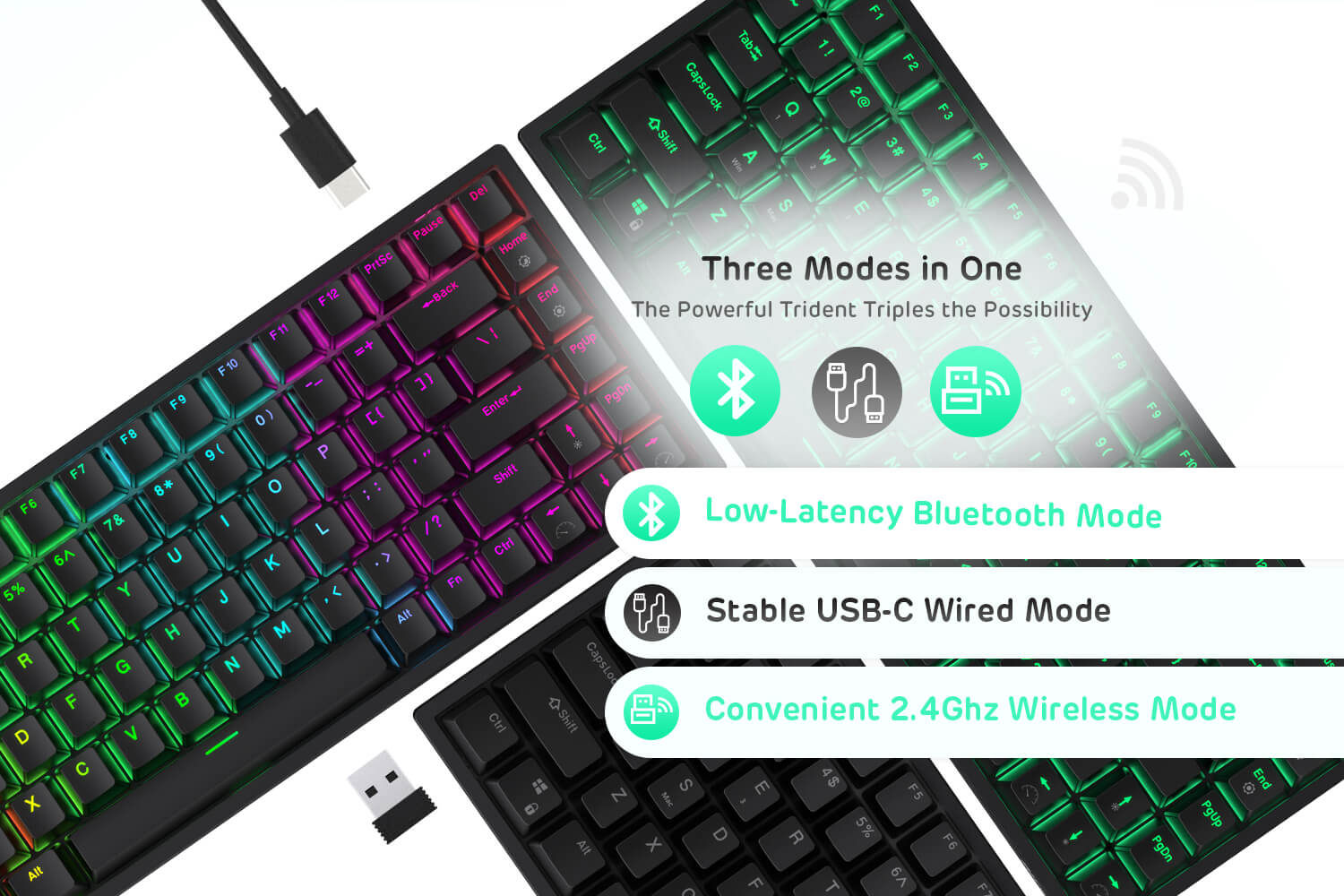 2.4Ghz 80% RGB Mechanical Gaming Keyboard