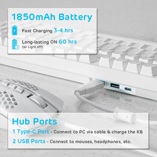 RK ROYAL KLUDGE RK89 85% Triple Mode BT5.0/2.4G/USB-C Hot Swappable Mechanical Keyboard