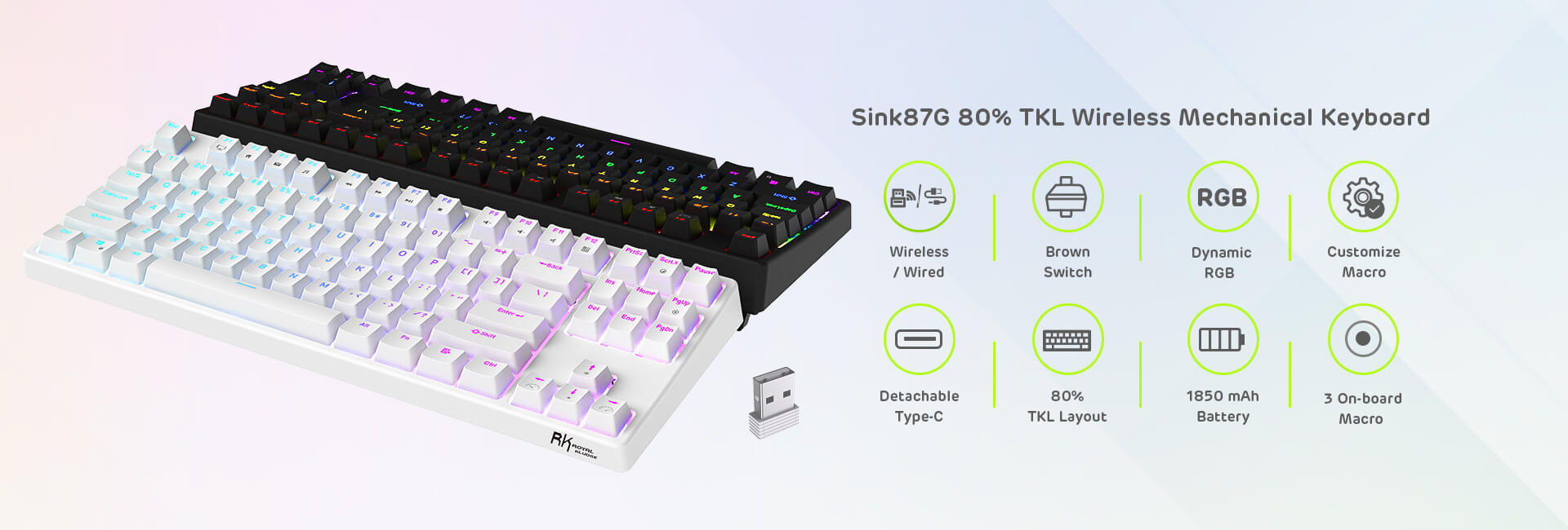 rk87 10 keyless keyboard Open-box