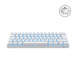 RK61-DE 60% QWERTZ Mechanische Tastatur (Einfarbig hintergrundbeleuchtet) as variant: Weiß - Braune Schalter