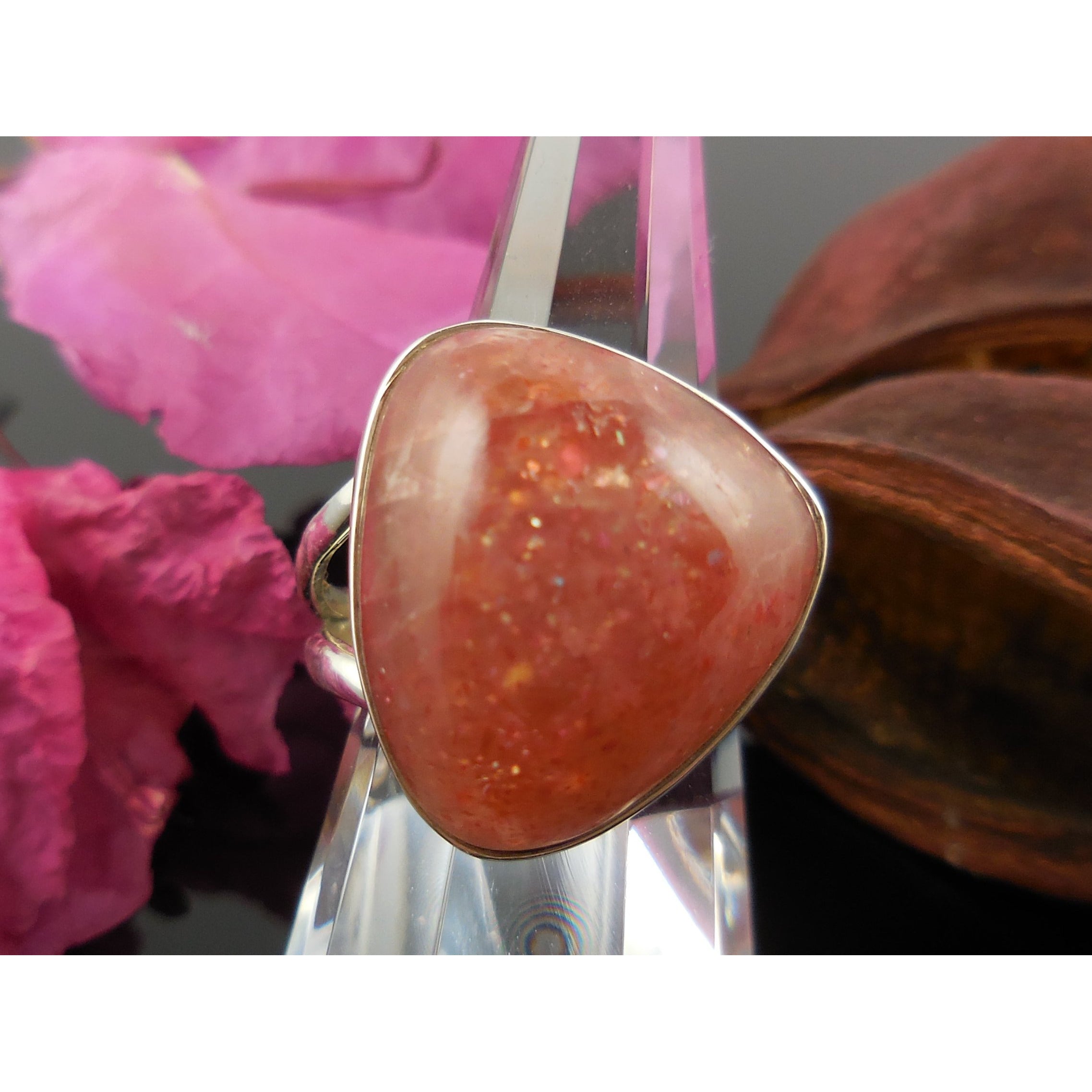 Sunstone Sterling Silver Ring - Size 9.25