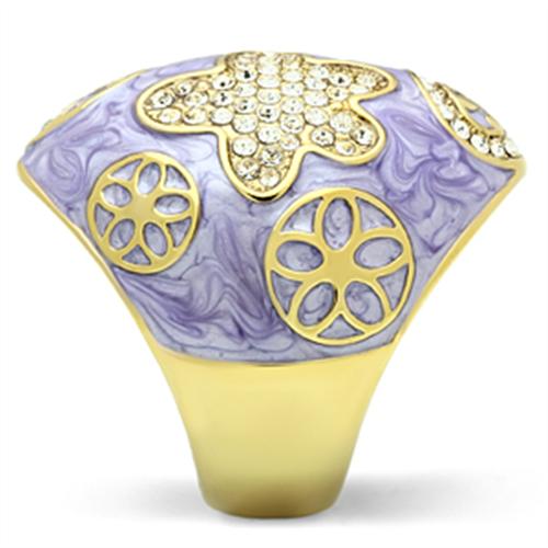 14kt Gold-Plated-Brass Dome Flower Ring