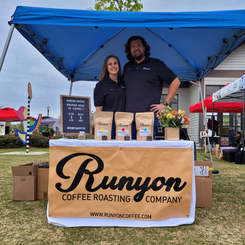 Justin and Kay Runyon at the Coppell Farmers Market