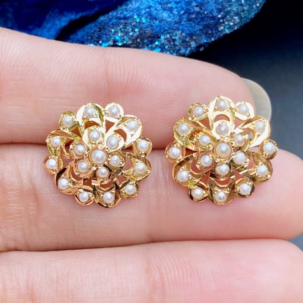 Gold Tops Set with Pearls GER 035 – Rudradhan