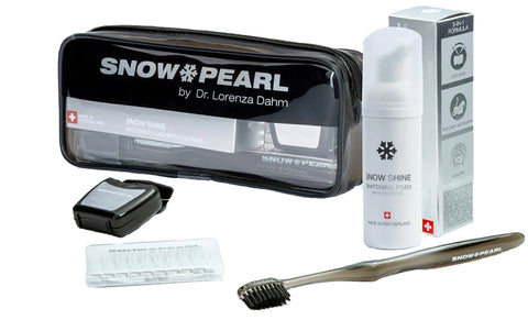 TRAVEL KIT SCHWARZ MIT SNOW SHINE WHITENING FOAM