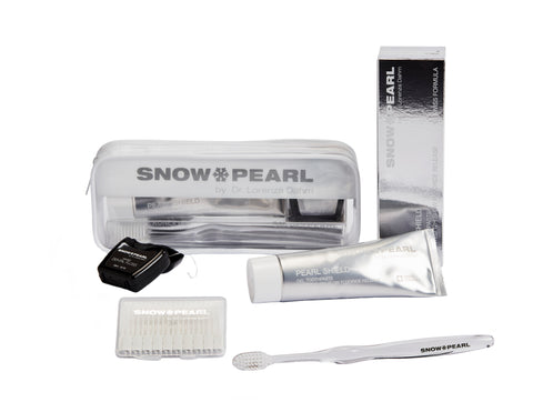 TRAVEL KIT WHITE WITH PEARL SHIELD GEL TOOTH PASTA
