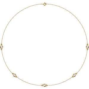 14K Yellow 1/5 CTW Lab-Grown Diamond 3-Station 18" Necklace