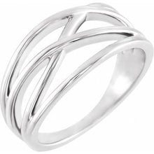 Load image into Gallery viewer, 14K White 10.2 mm Criss-Cross Ring
