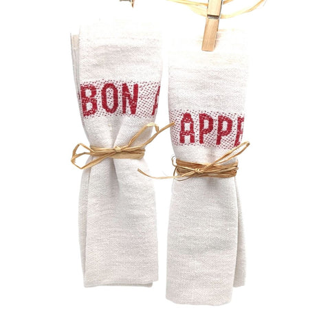 French bistro napkins with beautiful French words