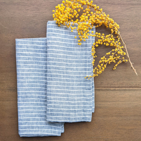 French blue napkins with stripes