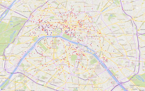 Paris map for 4-star and 5-star hotels