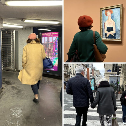 Real Parisians wearing a beret