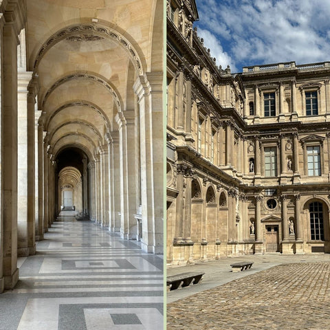 Places for photos outside Louvre museum