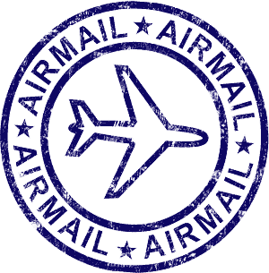 airmail stamp with aeroplane