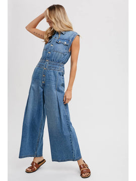 Just Vibing Denim Jumpsuit