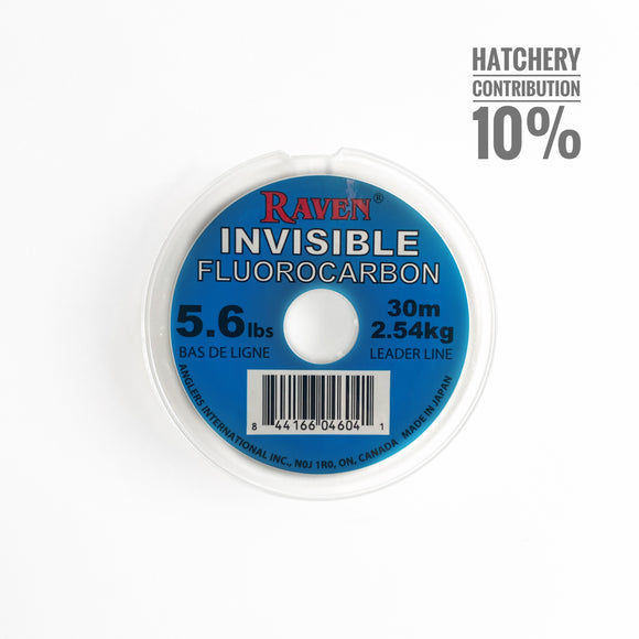 Raven Premium Invisible Fluorocarbon Leader, 10.2 lb Test, Great