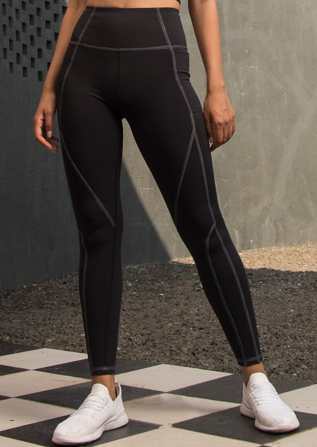 WOMEN'S GYM LEGGINGS - BLACK LEGGINGS – Iris Fitness Online