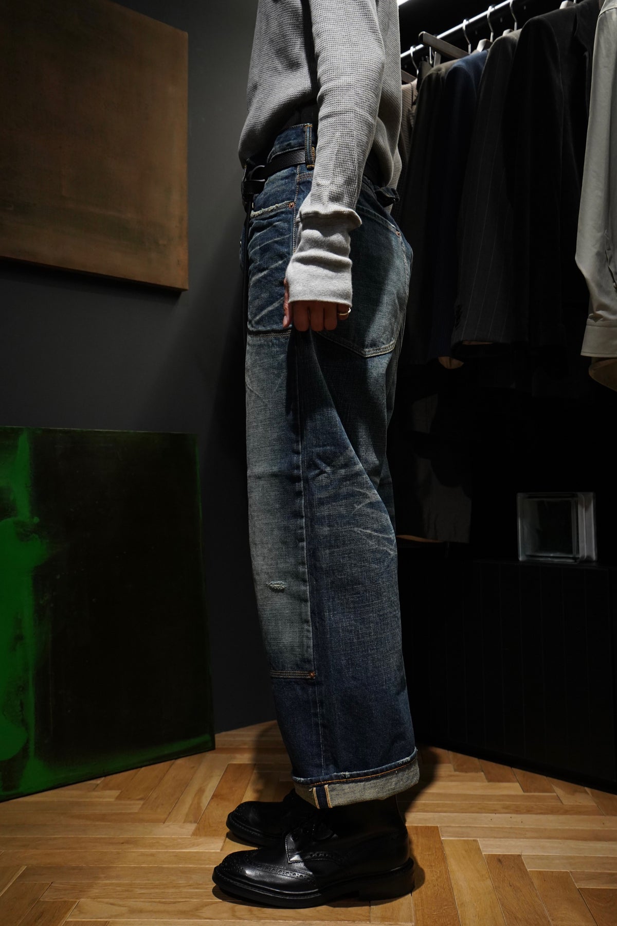 SUGARHILL(シュガーヒル)のMUSTY FADED DOUBLE KNEE DENIM PANTS(FADED