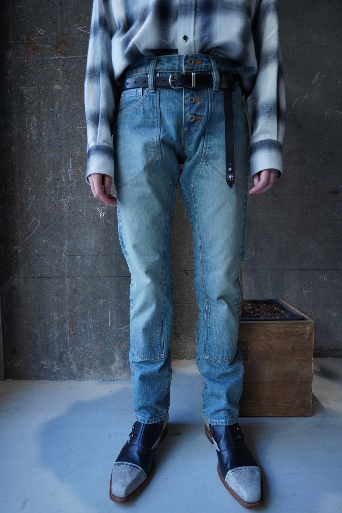 SUGARHILL(シュガーヒル)のFADED STRAIGHT DOUBLE KNEE PANTS(FADED