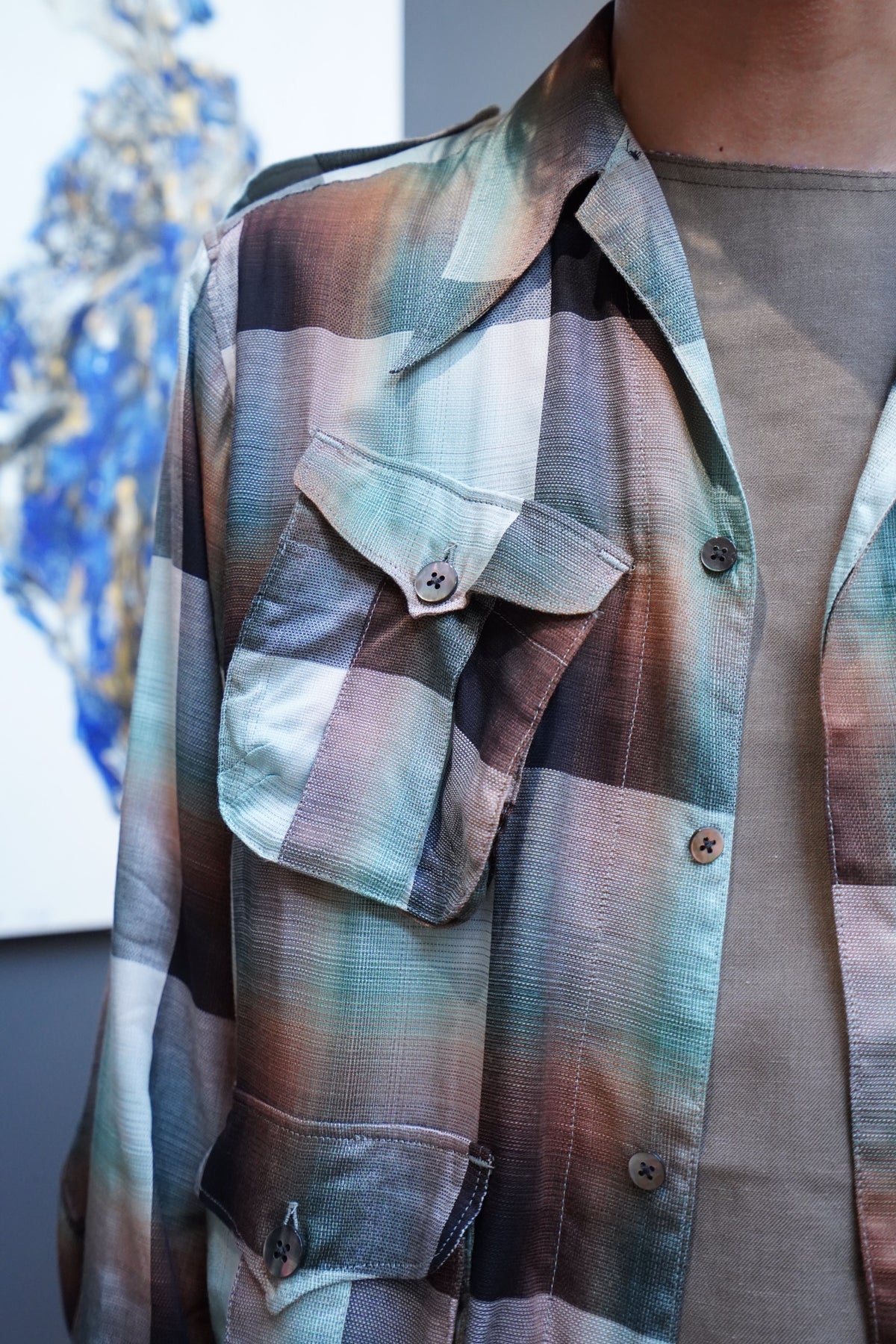 良好品】 Ombre SUGARHILL Panama Shirt Fatigue シャツ