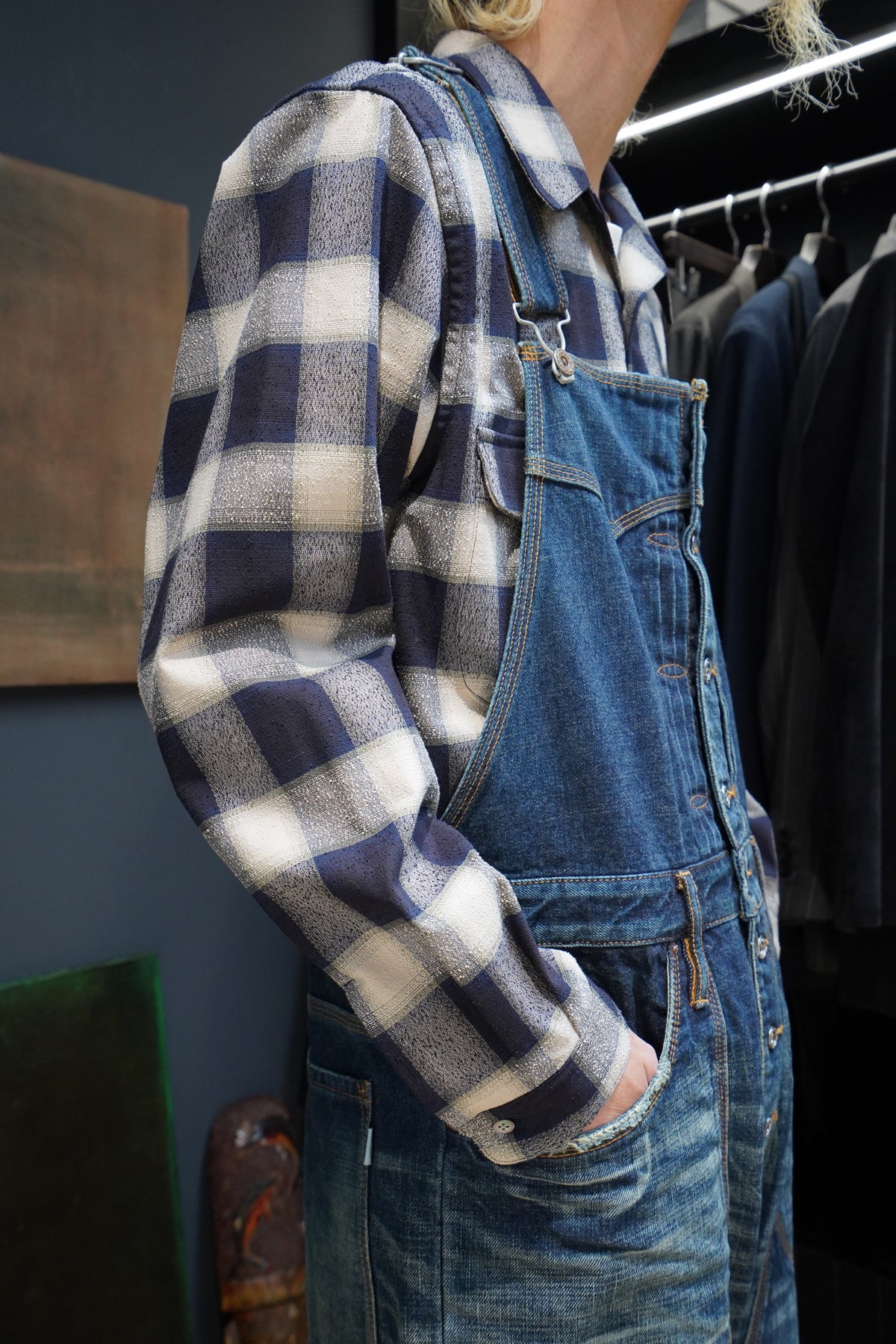 ２セット以上購入で、おまけ１本 sugarhill 22ss faded denim overall