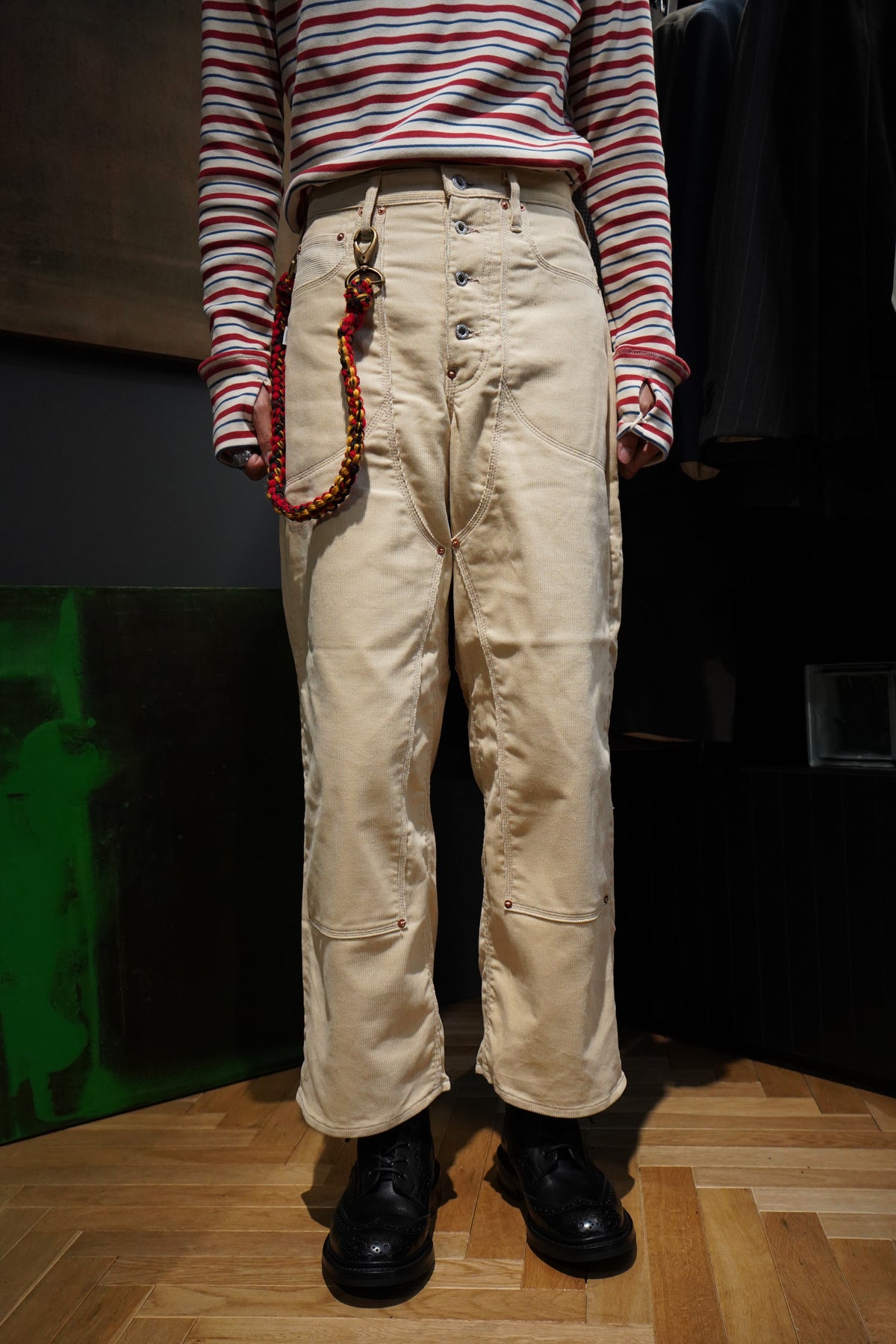 SUGARHILL(シュガーヒル)のCORDUROY DOUBLE KNEE DENIM PANTS(IVORY