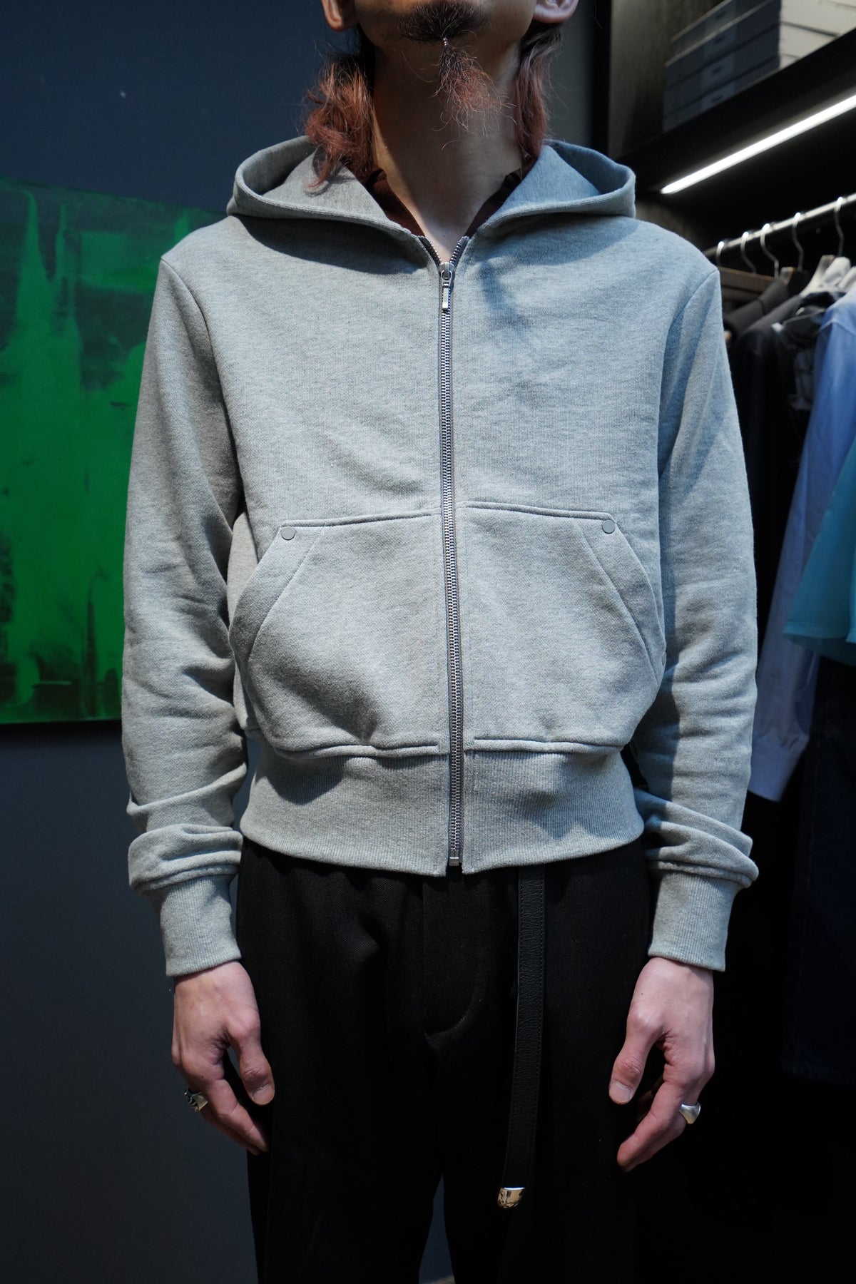 着丈58cmomar afridi 23ss zip hoody