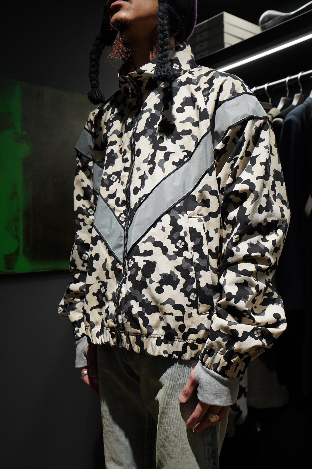 茄子紺 SUGARHILL23ss Flower Camo Ipfu Blouson | www