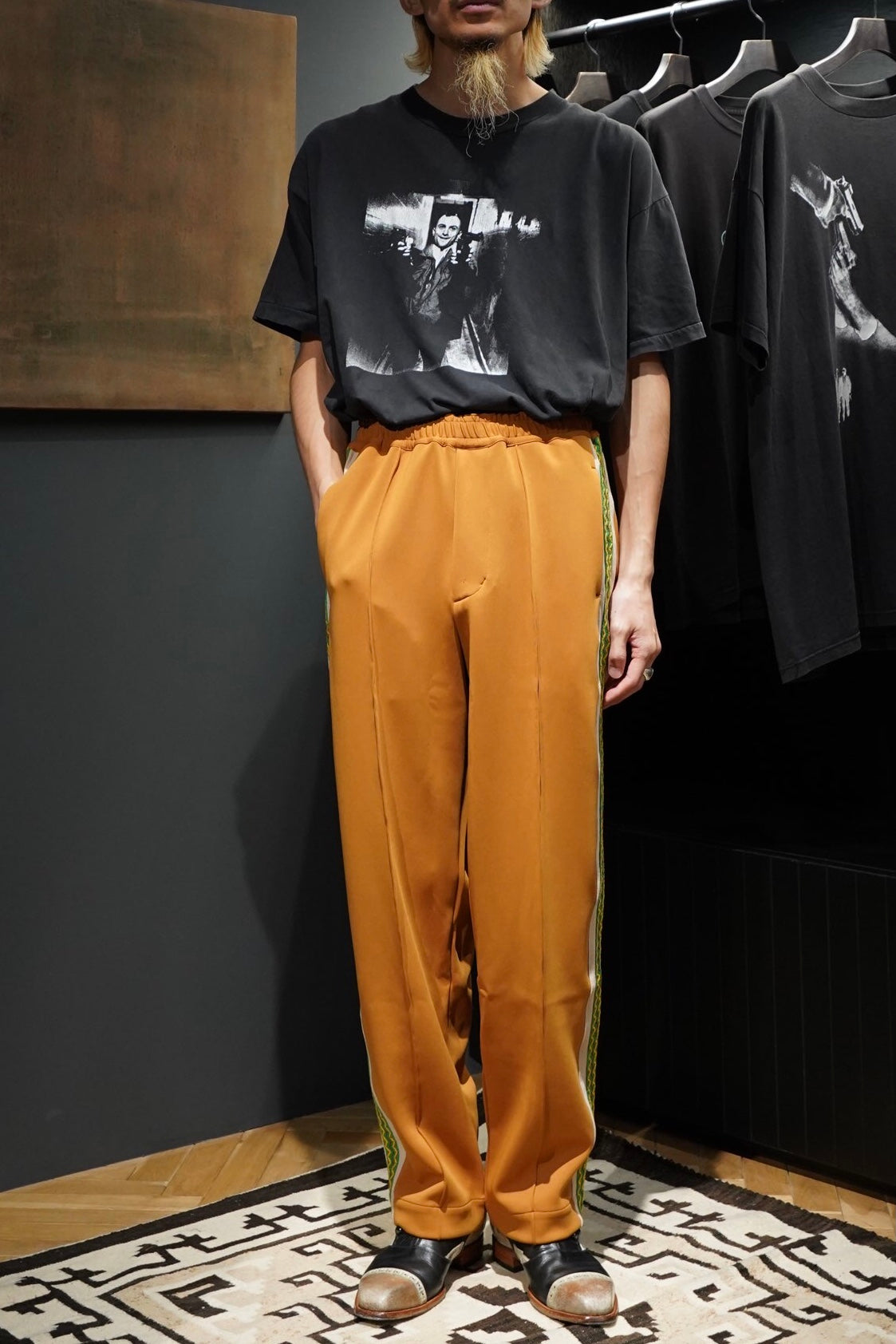 濃いピンク系統 Sasquatchfabrix TRACK PANTS サスク レザー