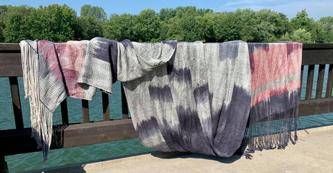 handwoven hand dyed wrap shawl scarf