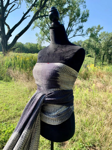 handwoven hand dyed wrap scarf shawl