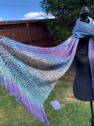 handwoven hand dyed yarn scarf shawl