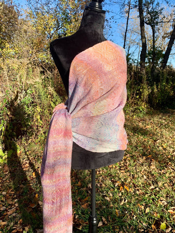 handwoven hand dyed shawl wrap scarf