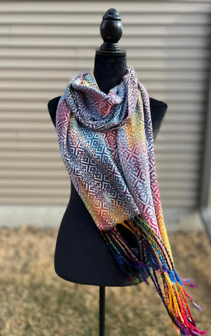 hand dyed handwoven scarf shawl wrap