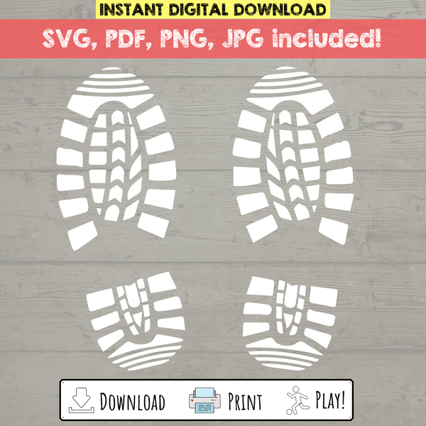 Santa Footprint Stencil SVG Clipart – Bright Color Mom Shop