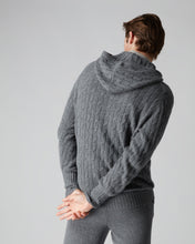 Load image into Gallery viewer, N.Peal Cable Cashmere Hoodie Elephant Grey Fumo Grey
